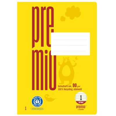 Staufen Premio Schulheft 5 Hefte à 32 Blatt, DIN A4, liniert 5/5/5 mm Lineatur 1, 100% Recyclingpapier, zertifiziert mit dem Blauen Engel, abgerundete Ecken, 90 g/m² Papier Staufen Premio Schulheft 5 Hefte à 32 Blatt, DIN A4, liniert 5/5/5 mm Lineatur 1, 100% Recyclingpapier, zertifiziert mit dem Blauen Engel, abgerundete Ecken, 90 g/m² Papier