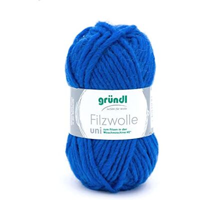 Gründl Filzwolle uni Wolle zum Filzen 1 x 50 g, Royalblau Stricken und Häkeln, Garn aus 100 % Schurwolle, 50 g / 50 m, Nadelstärke: 8 9, 50 g) Gründl Filzwolle uni Wolle zum Filzen 1 x 50 g, Royalblau Stricken und Häkeln, Garn aus 100 % Schurwolle, 50 g / 50 m, Nadelstärke: 8 9, 50 g)