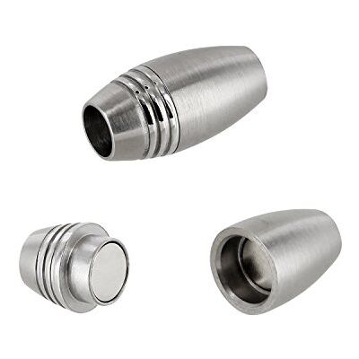 Auroris ovaler Magnetverschluss aus Edelstahl matt-Optik Loch 5mm / 5 Stück Auroris ovaler Magnetverschluss aus Edelstahl matt-Optik Loch 5mm / 5 Stück