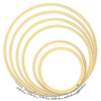 Caydo 6 Stück Stickrahmen Bambus Kreis Kreuzstich Hoop Ring, Runde Durchmesser 10cm bis 26cm Einstellbar für Weihnachtsdekoration Holz Handwerk Rahmen Caydo 6 Stück Stickrahmen Bambus Kreis Kreuzstich Hoop Ring, Runde Durchmesser 10cm bis 26cm Einstellbar für Weihnachtsdekoration Holz Handwerk Rahmen