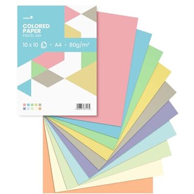 Netuno 100 Blatt farbiges Papier Pastellfarben (10x10) DIN A4 21 x 29,7 cm 80g Papier-Mix farbig sortiert buntes Blätter-Set Bastelpapier bunt für kreative Projekte Blankokarten Netuno 100 Blatt farbiges Papier Pastellfarben (10x10) DIN A4 21 x 29,7 cm 80g Papier-Mix farbig sortiert buntes Blätter-Set Bastelpapier bunt für kreative Projekte Blankokarten