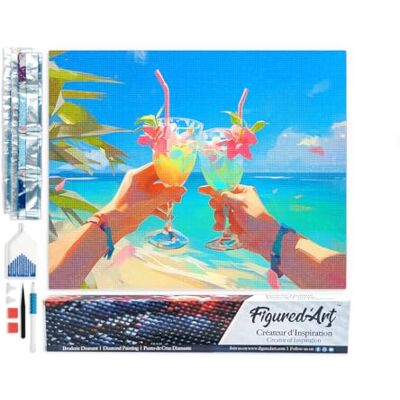 ART Diamond Painting Stickerei Diamant 40 x 50 cm Leinwand komplett aufgerollt mit Strass Perlen Quadratische Perlen – Toast am Strand – komplettes Set 5D DIY Handwerk Freizeit Erwachsene ART Diamond Painting Stickerei Diamant 40 x 50 cm Leinwand komplett aufgerollt mit Strass Perlen Quadratische Perlen – Toast am Strand – komplettes Set 5D DIY Handwerk Freizeit Erwachsene