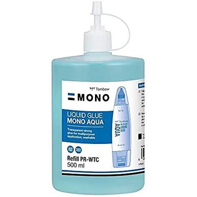 Tombow PR-WTC, Nachfüllung 500 ml, für Flüssigkleber PT-WTC, mit 2 Spitzen Tombow PR-WTC, Nachfüllung 500 ml, für Flüssigkleber PT-WTC, mit 2 Spitzen