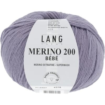 Lang Yarns Merino 200 Bébé Farbe: Lila (0407) 50 g / ca. 203 m Wolle Lang Yarns Merino 200 Bébé Farbe: Lila (0407) 50 g / ca. 203 m Wolle