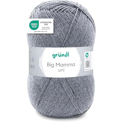 Gründl Wolle Big Mamma uni 1 Knäuel 400 g, steingrau Gründl Wolle Big Mamma uni 1 Knäuel 400 g, steingrau
