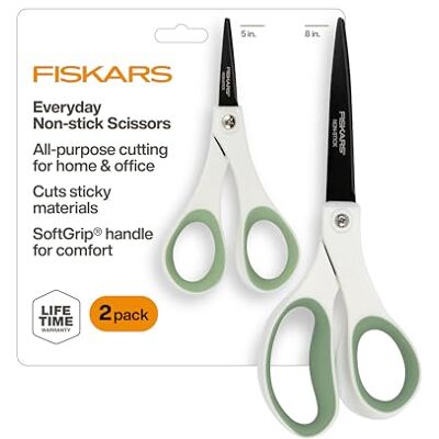 Fiskars Everyday Fashion Schere, antihaftbeschichtete Edelstahlklingen, Waldfarn 2 Stück, 20,3 cm und 12,7 cm Fiskars Everyday Fashion Schere, antihaftbeschichtete Edelstahlklingen, Waldfarn 2 Stück, 20,3 cm und 12,7 cm