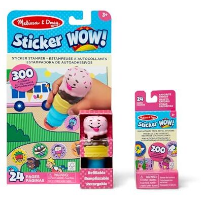 Melissa & Doug Sticker Wow! Eiscreme-Paket: 24-seitiger Aktivitätenblock, Aufkleberstempel, Mini-Aktivitätenblock, 500 Aufkleber, Kunst und Bastelspielzeug, Sammelfigur Melissa & Doug Sticker Wow! Eiscreme-Paket: 24-seitiger Aktivitätenblock, Aufkleberstempel, Mini-Aktivitätenblock, 500 Aufkleber, Kunst und Bastelspielzeug, Sammelfigur