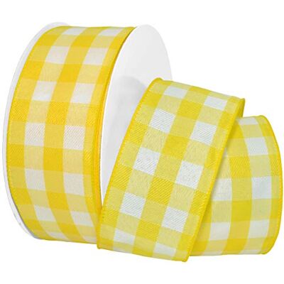 Morex 7382.60/50-605 Gingham Style Band, Polyester, Daffodil, 2.5" x 50 yards Morex 7382.60/50-605 Gingham Style Band, Polyester, Daffodil, 2.5" x 50 yards