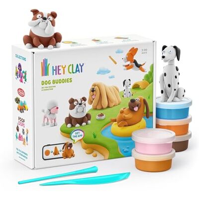 Hey Clay 15 Dosen lufttrocknende Knete für Kinder ab 3 Jahren Kreatives Bastelset Modelliermasse lufttrocknend Knete ab 3 Jahre (Hundefreunde) Hey Clay 15 Dosen lufttrocknende Knete für Kinder ab 3 Jahren Kreatives Bastelset Modelliermasse lufttrocknend Knete ab 3 Jahre (Hundefreunde)