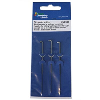 Glorex 0 1921 Filznadeln mittel, 3 Stück, speziell zum Trockenfilzen geeignet Glorex 0 1921 Filznadeln mittel, 3 Stück, speziell zum Trockenfilzen geeignet