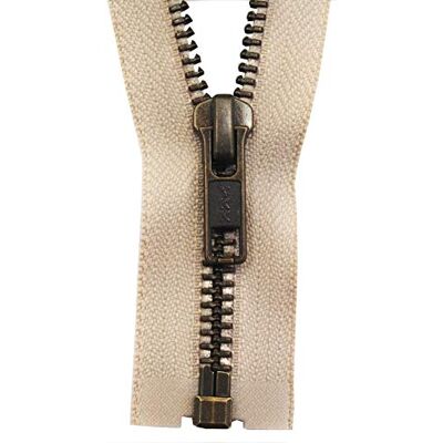 YKK Reißverschluss 1 Wege teilbar Hellbeige 60 cm Metall Metallzähne YKK Reißverschluss 1 Wege teilbar Hellbeige 60 cm Metall Metallzähne