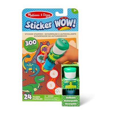 Melissa & Doug Sticker Wow Stempel-Set Dinosaurier, Mit 300 Stickern, Nachfüllbarer Sticker-Stempel und 24-seitiger Aktivitätenblock, Für Kinder ab 3 Jahren FSC zertifizierte Melissa & Doug Sticker Wow Stempel-Set Dinosaurier, Mit 300 Stickern, Nachfüllbarer Sticker-Stempel und 24-seitiger Aktivitätenblock, Für Kinder ab 3 Jahren FSC zertifizierte
