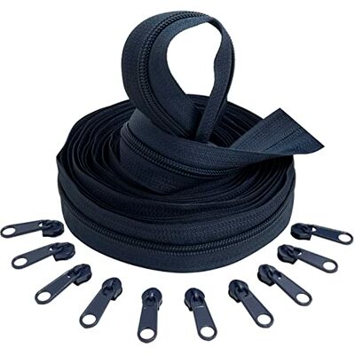 AERZETIX C62650x5-C62811x10 Set aus Spiralreißverschluss 5m Nr. 5 + 10 Schieber Nr. 5 Nicht abschließbar Farbe dunkelblau Nylon/Metall kurzwaren reißverschlüsse AERZETIX C62650x5-C62811x10 Set aus Spiralreißverschluss 5m Nr. 5 + 10 Schieber Nr. 5 Nicht abschließbar Farbe dunkelblau Nylon/Metall kurzwaren reißverschlüsse