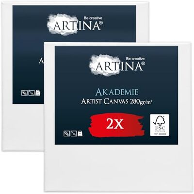 Artina Keilrahmen 60x60cm FSC® 2er Set Leinwand zum Bemalen Acrylfarben Canvas 2er Set Leinwände Baumwolle grundiert Künstlerbedarf Acryl Ölfarbe Aquarell Malen Keilrahmenset bespannt Akademie Artina Keilrahmen 60x60cm FSC® 2er Set Leinwand zum Bemalen Acrylfarben Canvas 2er Set Leinwände Baumwolle grundiert Künstlerbedarf Acryl Ölfarbe Aquarell Malen Keilrahmenset bespannt Akademie