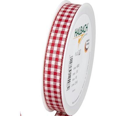 Halbach Vichy-Karo-Geschenkband, 15 mm x 25 m, rot Halbach Vichy-Karo-Geschenkband, 15 mm x 25 m, rot