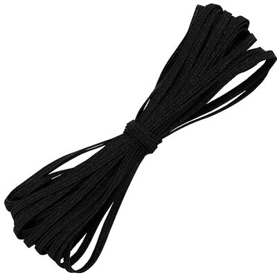 AERZETIX C67519 Flaches geflochtenes Gummiband 5 Meter Breite 4 mm Polyester + Latex Farbe schwarz AERZETIX C67519 Flaches geflochtenes Gummiband 5 Meter Breite 4 mm Polyester + Latex Farbe schwarz