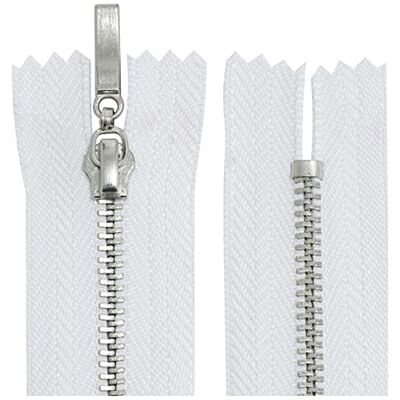 AERZETIX C64665-5er-Set Metallreißverschlüsse Nr. 3-12 cm Nicht trennbar verchromt dekorativer Schieber Farbe weiß Zipper maschenschieber kurzwaren Kleidung nähen AERZETIX C64665-5er-Set Metallreißverschlüsse Nr. 3-12 cm Nicht trennbar verchromt dekorativer Schieber Farbe weiß Zipper maschenschieber kurzwaren Kleidung nähen