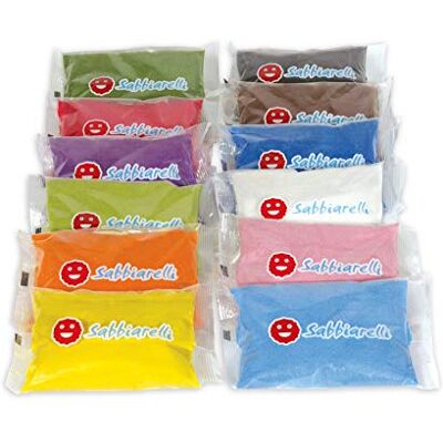Sabbiarelli – Maxi Refill 12 Maxi-Beutel Farbsand à 350 g Natürlicher, sicherer und zertifizierter Marmorsand für Sand Art 100% Made in Italy Kreative Aktivitäten 3-99 Jahre Sabbiarelli – Maxi Refill 12 Maxi-Beutel Farbsand à 350 g Natürlicher, sicherer und zertifizierter Marmorsand für Sand Art 100% Made in Italy Kreative Aktivitäten 3-99 Jahre