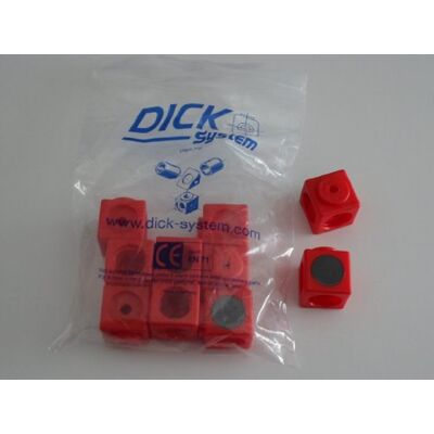 Unbekannt Steckwürfel, 10 Stück, Rot, Hexaeder, Magnetisch, 3,4 cm Kantenlänge Unbekannt Steckwürfel, 10 Stück, Rot, Hexaeder, Magnetisch, 3,4 cm Kantenlänge