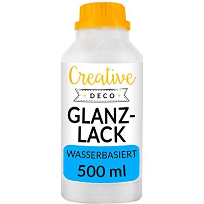 Creative Acryl Glanzlack Firnis 500 ml Flasche Klarlack Oberflächenfinish auf Wasserbasis Permanenter farbloser Lack Verwendung im Innen-, Außenbereich Bastelprojekte Gemälde Creative Acryl Glanzlack Firnis 500 ml Flasche Klarlack Oberflächenfinish auf Wasserbasis Permanenter farbloser Lack Verwendung im Innen-, Außenbereich Bastelprojekte Gemälde