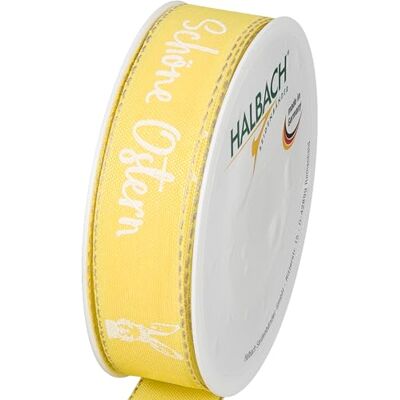 Halbach Druckband Schöne Ostern, 25 mm x 18 m, lemon/weiß Halbach Druckband Schöne Ostern, 25 mm x 18 m, lemon/weiß