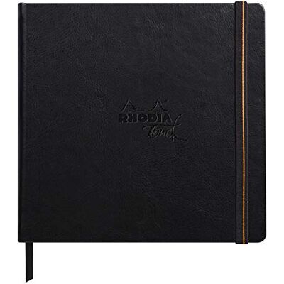 Rhodia 116176C Touch Skizzenbuch Mixed Media Book, 20 Blatt Paint'ON-Papier extraweiß 250g, 15x15 cm, ideal für Mischtechniken und Kunst, Schwarz, 1 Stück Rhodia 116176C Touch Skizzenbuch Mixed Media Book, 20 Blatt Paint'ON-Papier extraweiß 250g, 15x15 cm, ideal für Mischtechniken und Kunst, Schwarz, 1 Stück