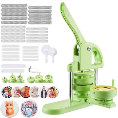 VEVOR Buttonmaschine Knopfmachermaschine Badge Punch Press rund, Pinmaker mit 100 Knopfteilen & Kreisschneider & verstärkter ergonomischer Griff, DIY Badge Press Machine Button Maker (Grün(32/58 mm)) VEVOR Buttonmaschine Knopfmachermaschine Badge Punch Press rund, Pinmaker mit 100 Knopfteilen & Kreisschneider & verstärkter ergonomischer Griff, DIY Badge Press Machine Button Maker (Grün(32/58 mm))