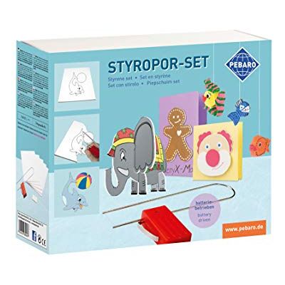 Pebaro 800 Geschenk-Set: Batteriebetriebener Styroporschneider, Styrocutter, Heißdrahtschneider, Bastelset inkl Ersatzdraht, 5 Styroporplatten, Basteln, Gestalten mit Styropor, Geschenkidee für Kinder Pebaro 800 Geschenk-Set: Batteriebetriebener Styroporschneider, Styrocutter, Heißdrahtschneider, Bastelset inkl Ersatzdraht, 5 Styroporplatten, Basteln, Gestalten mit Styropor, Geschenkidee für Kinder
