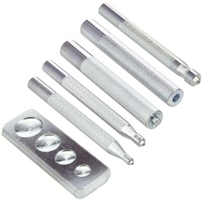 Lederriemen.com Snap Setter-Set Pro, Druckknopf Einsetzwerkzeug für Leder 6-teilig Lederriemen.com Snap Setter-Set Pro, Druckknopf Einsetzwerkzeug für Leder 6-teilig