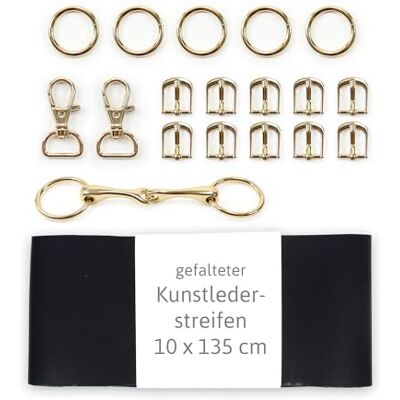 kullaloo Hobby Horse Trensen Materialset ◆ GOLD EDITION ◆: DIY Bastelset mit schwarzem Kunstleder (ohne Anleitung) kullaloo Hobby Horse Trensen Materialset ◆ GOLD EDITION ◆: DIY Bastelset mit schwarzem Kunstleder (ohne Anleitung)