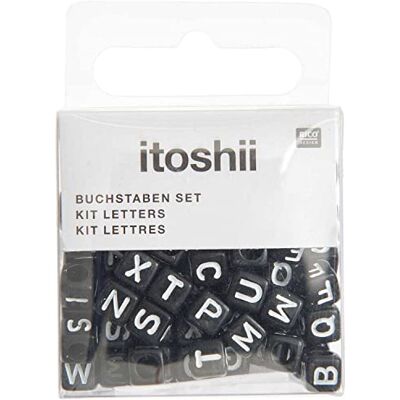 Rico Design itoshii Buchstaben Mix Würfel 6x6x6mm 99 Stück schwarz DIY Rico Design itoshii Buchstaben Mix Würfel 6x6x6mm 99 Stück schwarz DIY