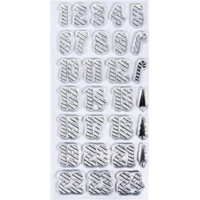 Rayher Clear Stamps Zahlen 1 – 24, Motiv Zuckerstange, Bogengröße 97 x 205 mm, 24 Zahlen und 5 Motive, klar, transparente Stempel, durchsichtig, Silikonstempel Adventskalender, 50264000 Rayher Clear Stamps Zahlen 1 – 24, Motiv Zuckerstange, Bogengröße 97 x 205 mm, 24 Zahlen und 5 Motive, klar, transparente Stempel, durchsichtig, Silikonstempel Adventskalender, 50264000