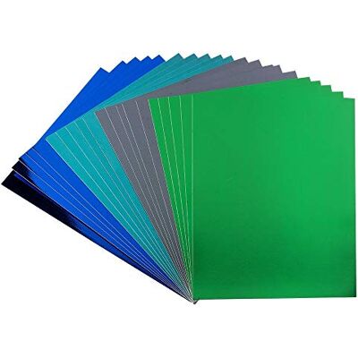Ideen mit Herz Spiegel-Karton Metallpapier Bastelpapier metallic 20 Bogen Din A4 200 g/qm (grün, türkis, dunkelgrün, blau) Ideen mit Herz Spiegel-Karton Metallpapier Bastelpapier metallic 20 Bogen Din A4 200 g/qm (grün, türkis, dunkelgrün, blau)
