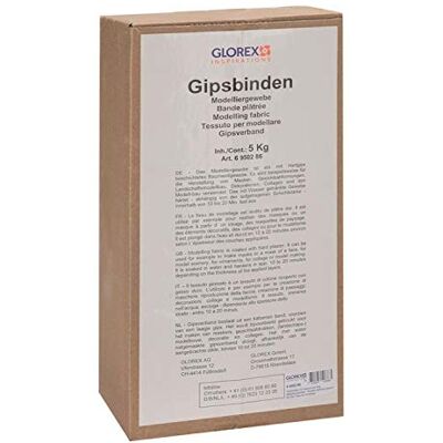 GLOREX 6 9502 86 Gipsbinden Großpackung 5 kg, Modelliergewebe ideal für den Modellbau, Masken, Dekorationen und für den Abdruck vom Babybauch GLOREX 6 9502 86 Gipsbinden Großpackung 5 kg, Modelliergewebe ideal für den Modellbau, Masken, Dekorationen und für den Abdruck vom Babybauch