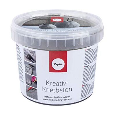 Rayher Kreativ-Knetbeton, Eimer 1,5 kg, für kreative Ideen zum Formen, Kneten, Modellieren und Ummanteln – Bastelbeton für kreative Beton-Looks, Grau, 34445000 Rayher Kreativ-Knetbeton, Eimer 1,5 kg, für kreative Ideen zum Formen, Kneten, Modellieren und Ummanteln – Bastelbeton für kreative Beton-Looks, Grau, 34445000