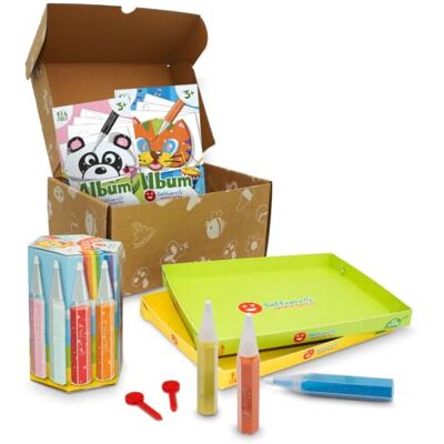Sabbiarelli Sand-it For Fun Box Masken in Farben ab 3, Sand Art Bastelset für Kinder: 12 Farbsandstifte und 12 Selbstklebende A5-Blätter zum Basteln von 12 Masken Karneval & Geburtstag, Bastelspaß Sabbiarelli Sand-it For Fun Box Masken in Farben ab 3, Sand Art Bastelset für Kinder: 12 Farbsandstifte und 12 Selbstklebende A5-Blätter zum Basteln von 12 Masken Karneval & Geburtstag, Bastelspaß