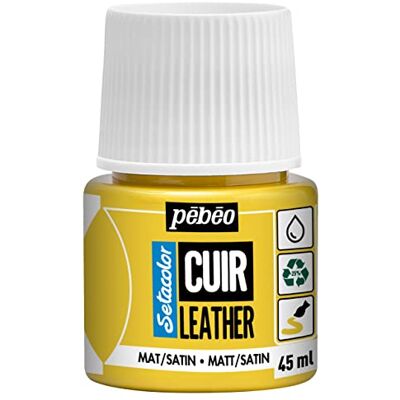 PEBEO Pébéo Setacolor Leder Acrylfarbe für Leder und Kunstleder Personalisierung von Taschen, Schuhen, Sneakern kratz-, knick- und scheuerfest matter/seidenmatter Finish Kräftiges Gelb 45 ml PEBEO Pébéo Setacolor Leder Acrylfarbe für Leder und Kunstleder Personalisierung von Taschen, Schuhen, Sneakern kratz-, knick- und scheuerfest matter/seidenmatter Finish Kräftiges Gelb 45 ml