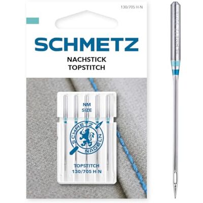 SCHMETZ Nachstick (Topstitch) 100/16 5 Nähmaschinennadeln 130/705 H-N für alle gängigen Haushaltsnäh- und Stickmaschinen SCHMETZ Nachstick (Topstitch) 100/16 5 Nähmaschinennadeln 130/705 H-N für alle gängigen Haushaltsnäh- und Stickmaschinen