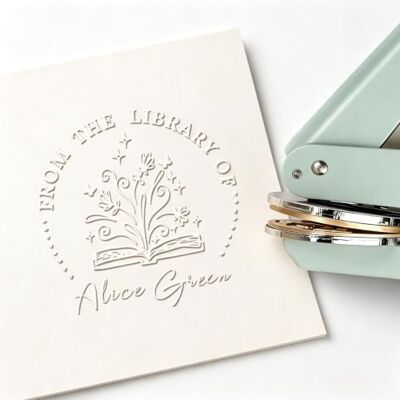 RYTTGOP Individueller Metall-Prägestempel für Buchbesitzmarken Keine Tinte erforderlich, Prägung, geeignet für Buch- und Kartenherstellung, exquisite Geschenkidee RYTTGOP Individueller Metall-Prägestempel für Buchbesitzmarken Keine Tinte erforderlich, Prägung, geeignet für Buch- und Kartenherstellung, exquisite Geschenkidee