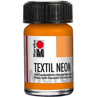 Marabu 17110039324 Textil Neon orange 15 ml, fluoreszierende, intensive Tageslichtfarbe, Wasserbasis, geruchsneutral, speichelecht, weicher Griff, leuchtet im Schwarzlicht, für helle Textilien Marabu 17110039324 Textil Neon orange 15 ml, fluoreszierende, intensive Tageslichtfarbe, Wasserbasis, geruchsneutral, speichelecht, weicher Griff, leuchtet im Schwarzlicht, für helle Textilien