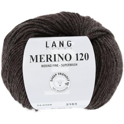 Lang Yarns Merino 120 Superwash 0368 dunkelbraun melange Lang Yarns Merino 120 Superwash 0368 dunkelbraun melange