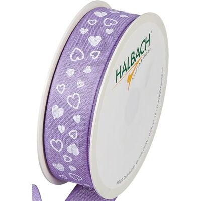 Halbach Geschenkband Herzen, 25 mm x 18 m, lavendel/weiß Halbach Geschenkband Herzen, 25 mm x 18 m, lavendel/weiß