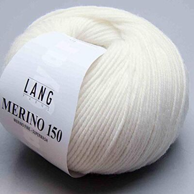Lang Yarns Merino 150 Superwash 0001 weiß Lang Yarns Merino 150 Superwash 0001 weiß