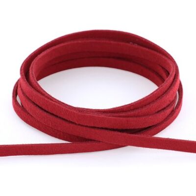 Auroris Weiches flaches Band aus Wildlederimitat 5x1,5mm Länge/Farbe wählbar Variante: 10m / rot Auroris Weiches flaches Band aus Wildlederimitat 5x1,5mm Länge/Farbe wählbar Variante: 10m / rot