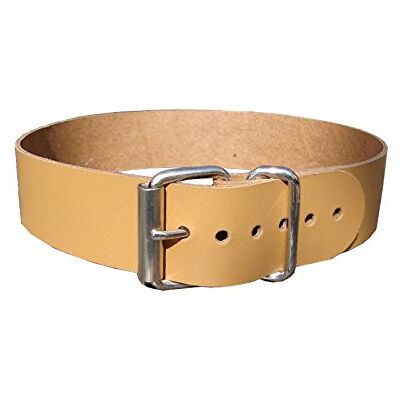 Lederriemen.com Leder Befestigungsriemen mit Rollschnalle, Fixierriemen, Lederriemen, Schnalle, Farbe:ocker, Größe:4cm breit x 40cm lang Lederriemen.com Leder Befestigungsriemen mit Rollschnalle, Fixierriemen, Lederriemen, Schnalle, Farbe:ocker, Größe:4cm breit x 40cm lang