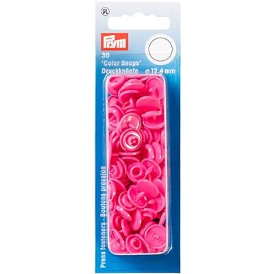 Prym 393147 Nähfrei Druckknopf Color Snaps rund 12,4 mm pink, Kunststoff, 12.4 mm Prym 393147 Nähfrei Druckknopf Color Snaps rund 12,4 mm pink, Kunststoff, 12.4 mm