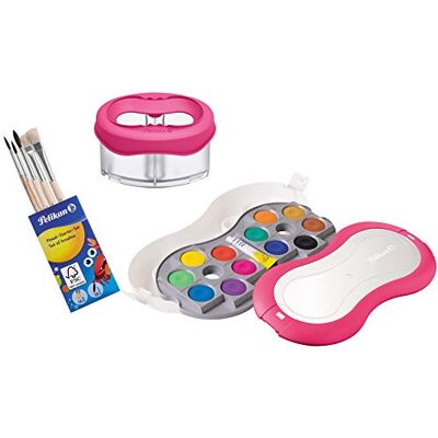 Pelikan Wasserbox Space für Deckfarbkasten/Wasserfarbkasten Space+ (+ Farben + Pinsel, Magenta) Pelikan Wasserbox Space für Deckfarbkasten/Wasserfarbkasten Space+ (+ Farben + Pinsel, Magenta)