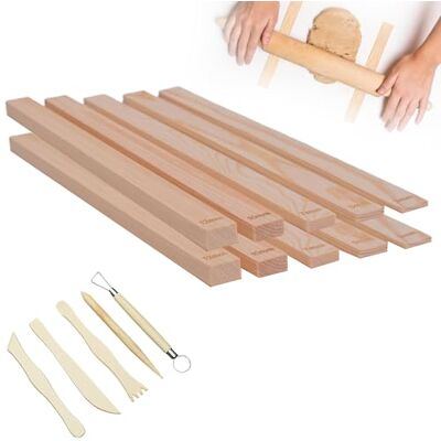 Rdunulioo 15 Stück Töpferwerkzeug Set, Töpferzubehör, 5 Größen Töpferwerkzeuge 3/5/7/10/12mm Dicke Teighölzer, Teigstäbe zum Ausrollen, Ton Werkzeug Set für Töpferei Backen DIY Keramik Töpferei Modellbau Rdunulioo 15 Stück Töpferwerkzeug Set, Töpferzubehör, 5 Größen Töpferwerkzeuge 3/5/7/10/12mm Dicke Teighölzer, Teigstäbe zum Ausrollen, Ton Werkzeug Set für Töpferei Backen DIY Keramik Töpferei Modellbau