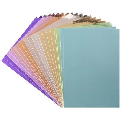 Ideen mit Herz Spiegelkarton Metallpapier Bastelpapier metallic 20 Bogen Din A4 200 g/m² Weiße Rückseite (Pastell) Ideen mit Herz Spiegelkarton Metallpapier Bastelpapier metallic 20 Bogen Din A4 200 g/m² Weiße Rückseite (Pastell)