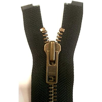 YKK Reißverschluss starker 8 mm 1 Weg teilbar schwarz 75 cm Metall Metallzähne YKK Reißverschluss starker 8 mm 1 Weg teilbar schwarz 75 cm Metall Metallzähne